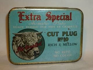 Extra Special - Cut Plug No.  10 - Pictorial Tobacco Tin - 2oz