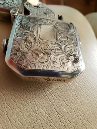 ANTIQUE STERLING SILVER ART DECO TORCH LIGHTER BY WRIGHT & 3