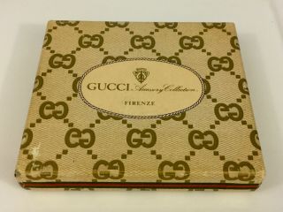 Vintage Gucci Dark Blue /gold Tone Cigarette/card Case Pouch/boxed Rare