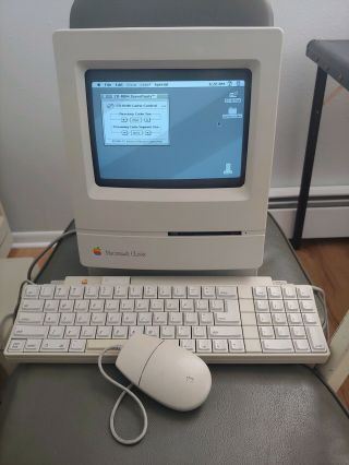 Vintage Apple Macintosh classic computer with keyboard and mouse 2