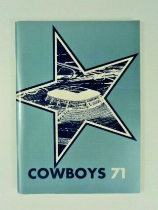 Vintage 1971 Dallas Cowboys Nfl Media Guide Star Logo Cover Euc
