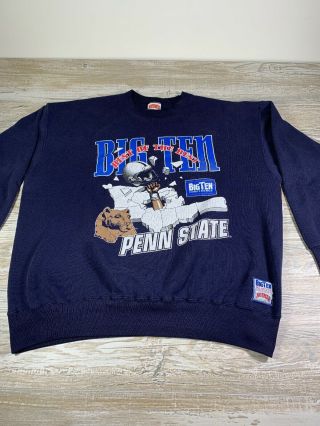 Vintage Nutmeg Mills Penn State Nittany Lions Big Ten Crewneck Sweatshirt Xl