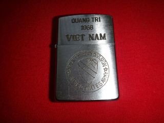 Vietnam War Year 1968 Zippo Lighter Quang Tri 1968 And Us 1st Cavalry Div.  Logo