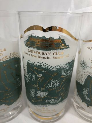 Vintage Iconic Golf Course/Club Map Highball Drinking Glass Set Of 8 PGA 3