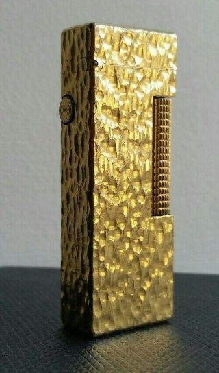 Newly Serviced with Dunhill Gold plated Bark Rollagas Lighter 2