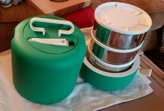 Vintage 3 Compartment,  Insulated Thermos Bento Lunch Box By Pioneer 9933b