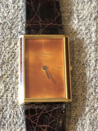 St.  Dupont Laque de Chine Gold Plated Watch Vintage 2