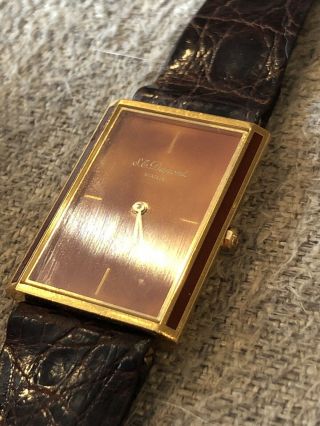 St.  Dupont Laque de Chine Gold Plated Watch Vintage 3