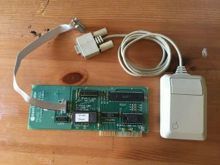 Apple Ii Iie Mouse With Interface Card,  And M0100