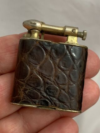 Vintage Lift Arm Pocket Lighter With Alligator Wrap