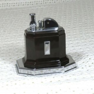 Vintage Ronson Touch Tip Cigar Cigarette Table Lighter Cond Heavy Deco