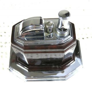 Vintage Ronson Touch Tip Cigar Cigarette Table Lighter Cond Heavy Deco 2