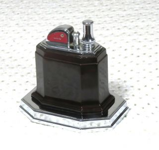 Vintage Ronson Touch Tip Cigar Cigarette Table Lighter Cond Heavy Deco 3