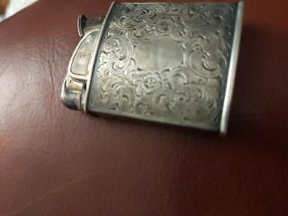 Vintage Sterling Silver Lift Arm Lighter Engraved floral design 2