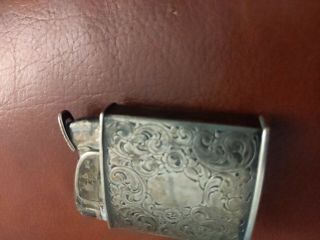 Vintage Sterling Silver Lift Arm Lighter Engraved floral design 3