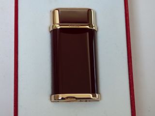Cartier Decor Lighter - Bordeaux With Rose Gold Plated Trim - Fully Boxed,  Papers