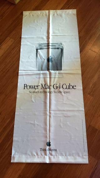 Apple Power Mac G4 Cube - Large Hanging Banner Store Display Sign 2001,  60x24 "