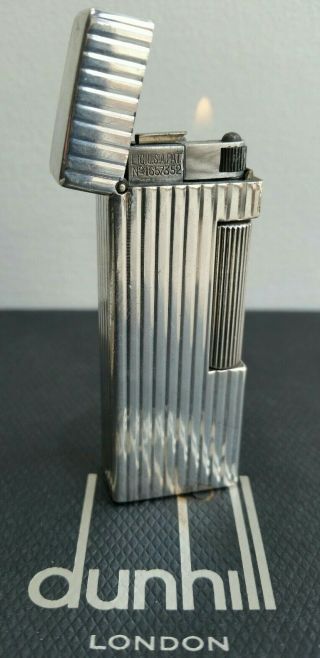 Newly Serviced,  Dunhill Solid 925 Sterling Silver Rollalite Lighter