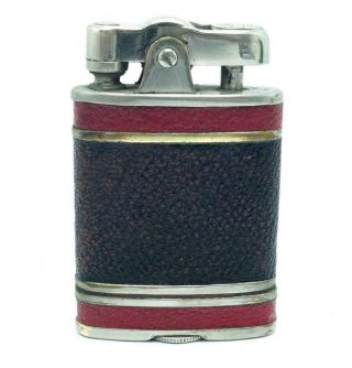Rare Vintage Ronson De - Light Duplex Pocket Lighter - Leather -