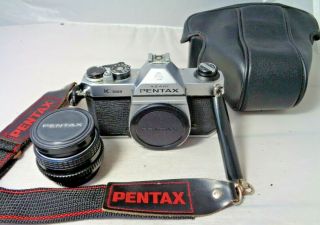 Vintage Asahi Pentax K1000 Camera W/ Pentax - M 50mm 1:2 Lens - Parts