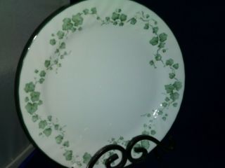 4 - Vtg Corelle Callaway Ivy Dinner Plates Green Ivy & Dark Green Edge 10 ¼” Wide