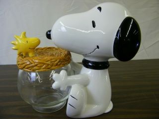 Vintage Treasure Craft Peanuts Snoopy And Woodstock Cookie Jar