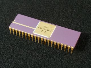 Rare Vintage Rca Cdp1802cd 8 - Bit Microprocessor Gold Ceramic Cpu Xlnt
