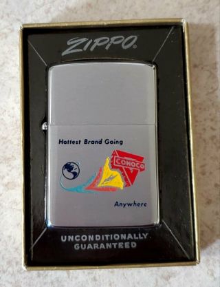 1968 CONOCO GAS AND OIL ZIPPO LIGHTER OLD STOCK 2