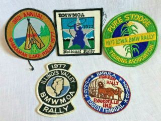 5 Vintage 1977 Bmw Rally Embroidered Patches Stodge Illinois Shakamak Evansville
