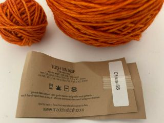 Madelinetosh Tosh Vintage worsted 100 merino wool 200 yards orange Citrus 2
