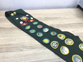 Vintage Girl Scout Sash Patches Badges Pins