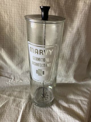 Vintage Marvy Disinfectant Jar Barber Beauty