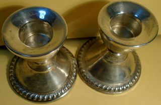 Vintage Duchin Creation Sterling Silver Weighted 2 1/2 " Tall Candlestick Holders