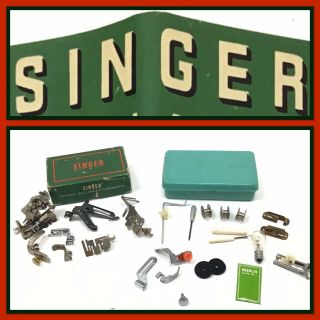 Vintage Singer Sewing Machine Attachments Featherweight 221,  Others 160809 1