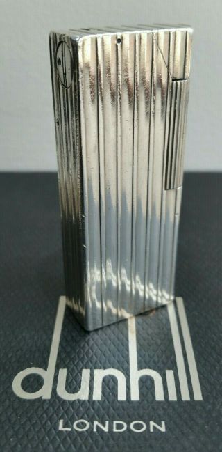Newly Serviced,  Dunhill Solid Sterling Silver Aldunil Lighter 2