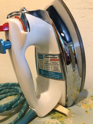 Vintage 1960s GE Variable Power Spray Steam Dry Clothing Iron General Electric 3