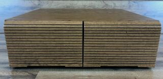 Vtg Vhs Cassette Tape Two Drawer Storage Cabinet Holds 22 Stackable Wood Grain