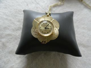 Vintage Swiss Made Superoma 17 Jewels Mechanical Wind Up Necklace Pendant Watch