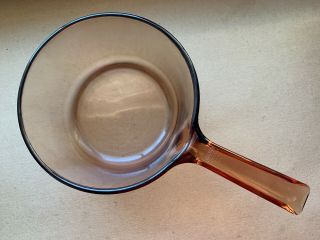 Vintage Corning Vision Ware Amber Glass Sauce Pan - Pot 1.  5 Liter Cookware Usa