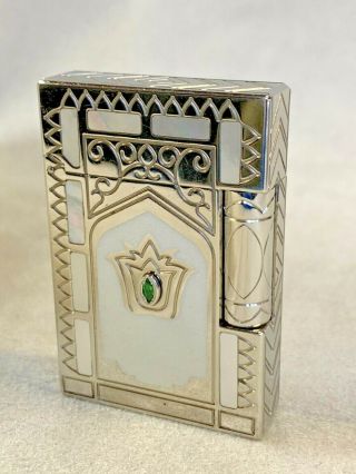St Dupont Taj Mahal Limited Edition Platinum Mother - Of - Pearl L2 Lighter W/ Box
