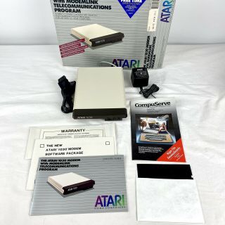 Rare Vintage Atari 1030 Modem W/ Modemlink Telecommunications Program