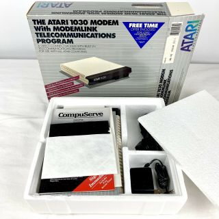 Rare Vintage Atari 1030 Modem w/ Modemlink Telecommunications Program 2