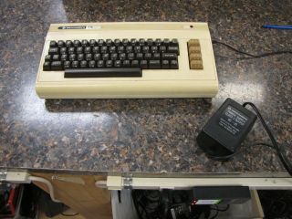 Vintage Commodore Vic - 20 Computer Keyboard With Power Supply -