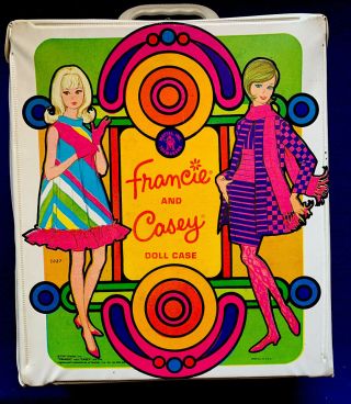 Vintage Barbie 1967 Francie Casey Vinyl Carrying Case.  Htf