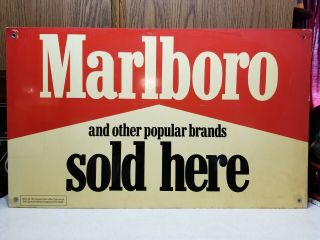 Vintage Marlboro Cigarette Sign Ad Advertising 1970s 1980s Tobacco Here