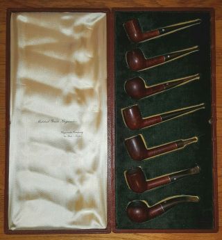 Vintage Kaywoodie Matched Grain Imported Briar 7 Pipes Set Rare Estate Find