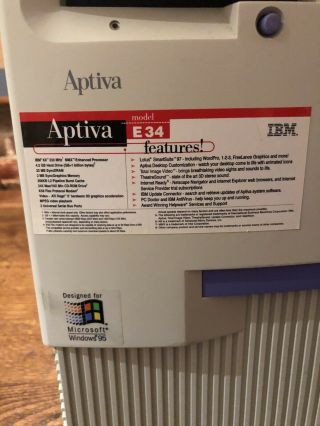 Vintage IBM Aptiva 2137 - E34 Computer Win 95 For Collectors Gamers BOOTS 2