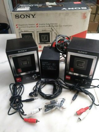 Sony Apm - 007av Amplified Powered Monitor Walkman Speakers