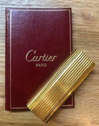 Vintage Cartier Gold Ribbed Lighter