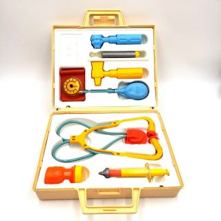 Vintage Fisher Price Toys Medical Kit 1977 Kids Pre School Doctor (complete)